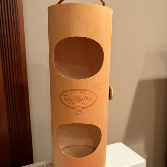 Coffee can gift box light particle wood with loop lock - Picture 3 of 5